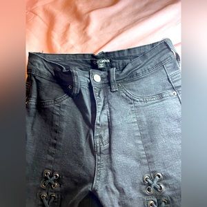 Black high rise skinny jeans